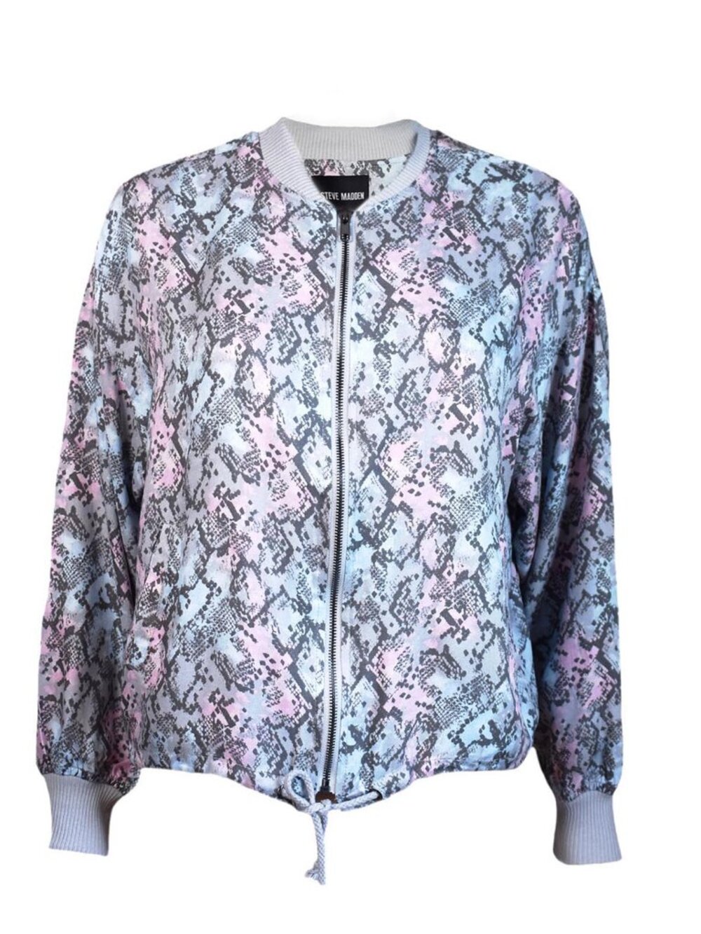 Steve Madden Women’s Jacket Lightweight Rayon Sleek Bomber Nantucket Breeze NEW - Picture 2 of 8